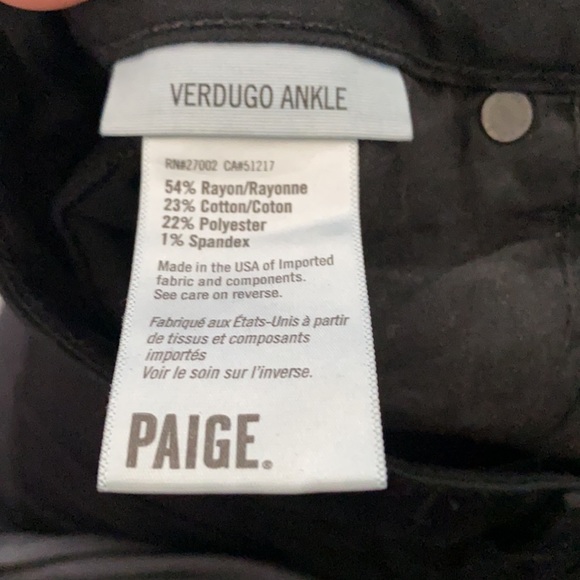 PAIGE Black Jeans - Picture 3 of 4